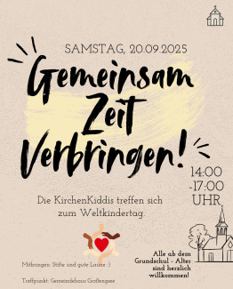 Ein Flyer mit dem Slogan "Gemeinsam Zeit verbringen"