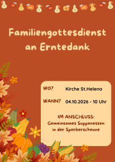 Einladung zum Erntedankgottesdienst